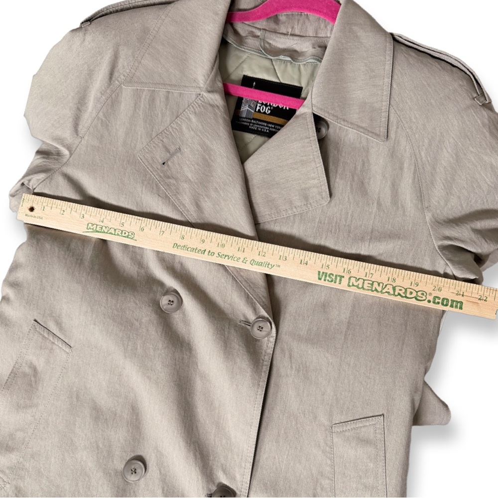 London Fog Full Length Trench Coat Tan Belted Removable Liner 4 - Picture 6 of 11